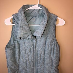 Blue high-neck North Face vest